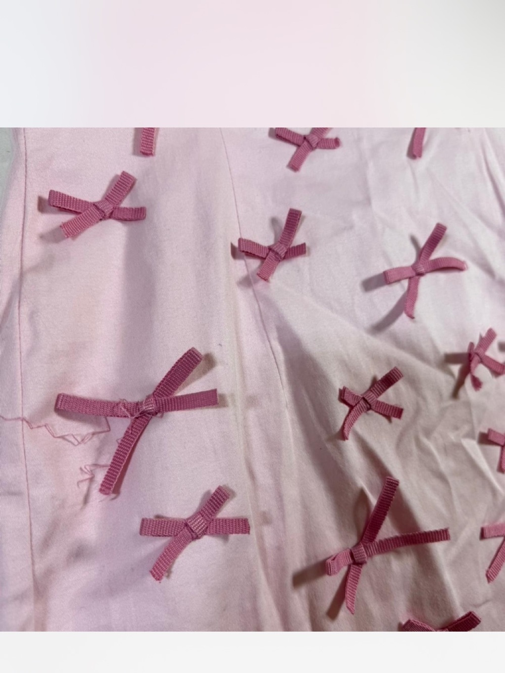 NWT Anthropologie Pink Bow-Embellished Mini Dress - Picture 4 of 11